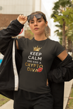 Keep Calm and Kiss A Crypto Diva Premium Women Tees