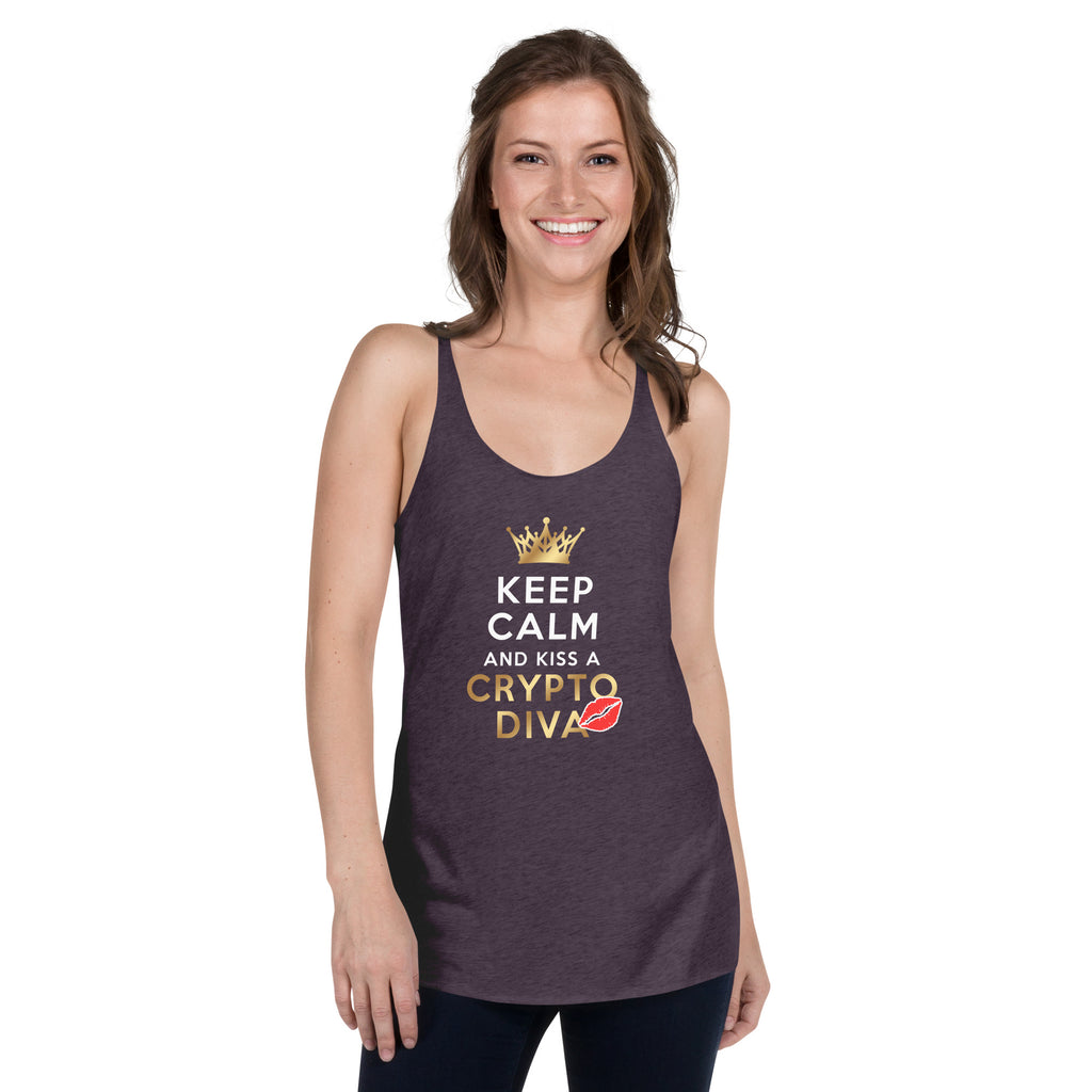Keep Calm and Kiss A Crypto Diva Premium Women Tanktop