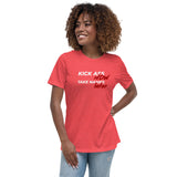 Kick Ass Now Take names Later Premium Women Tees