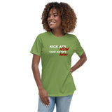 Kick Ass Now Take names Later Premium Women Tees